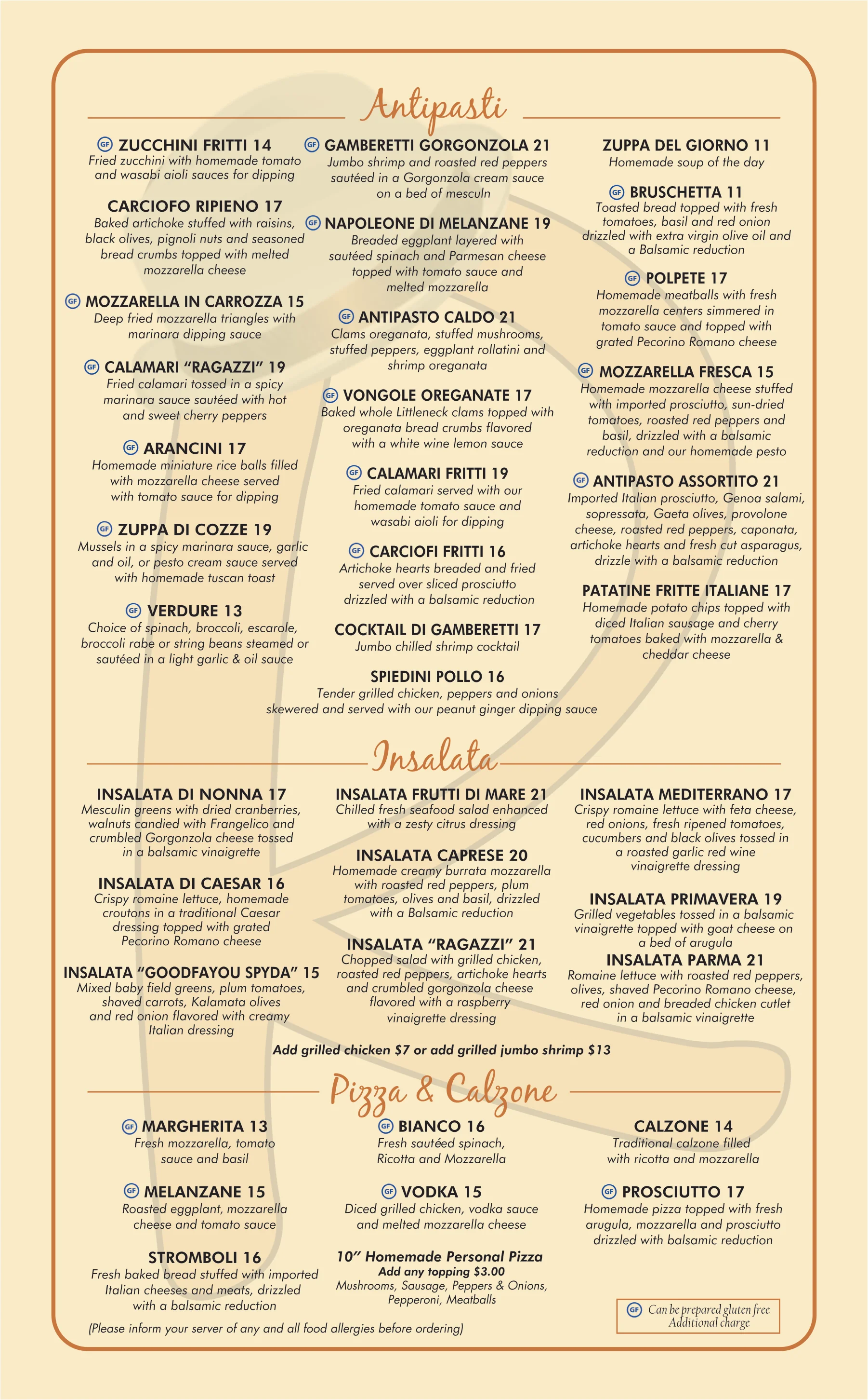 Dinner Menu — page 1