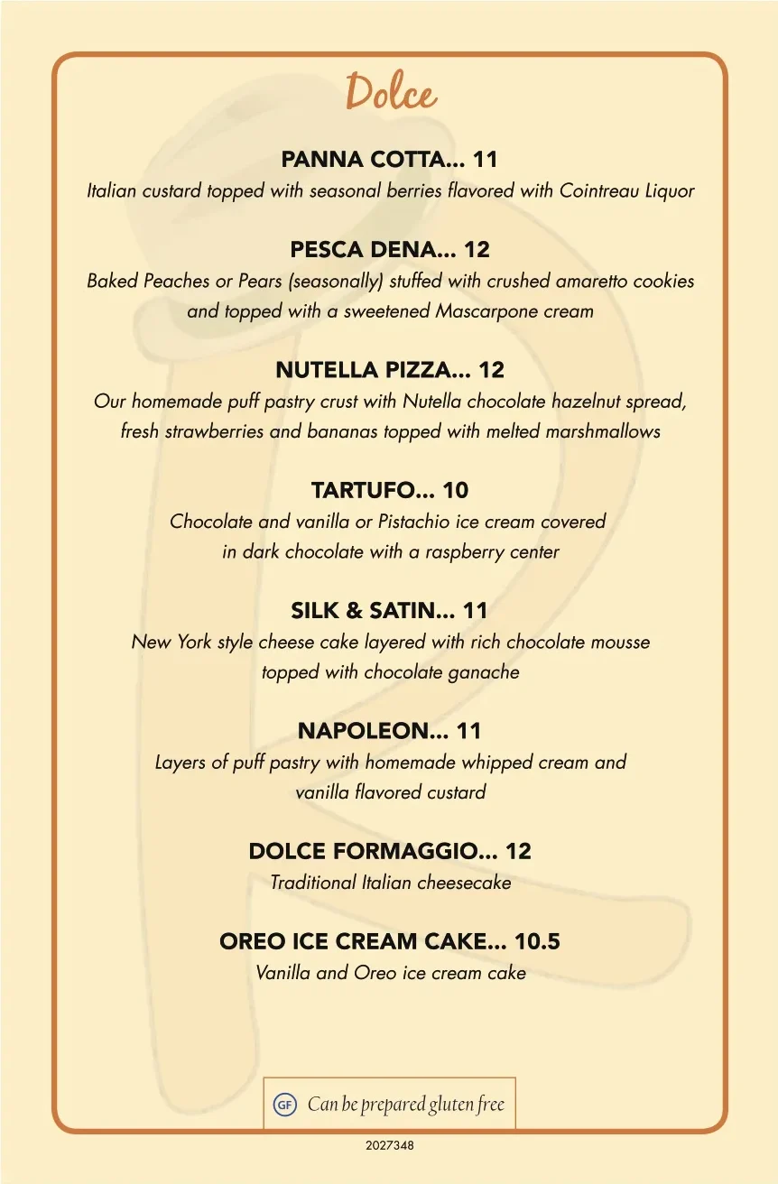 Dessert Menu — page 1