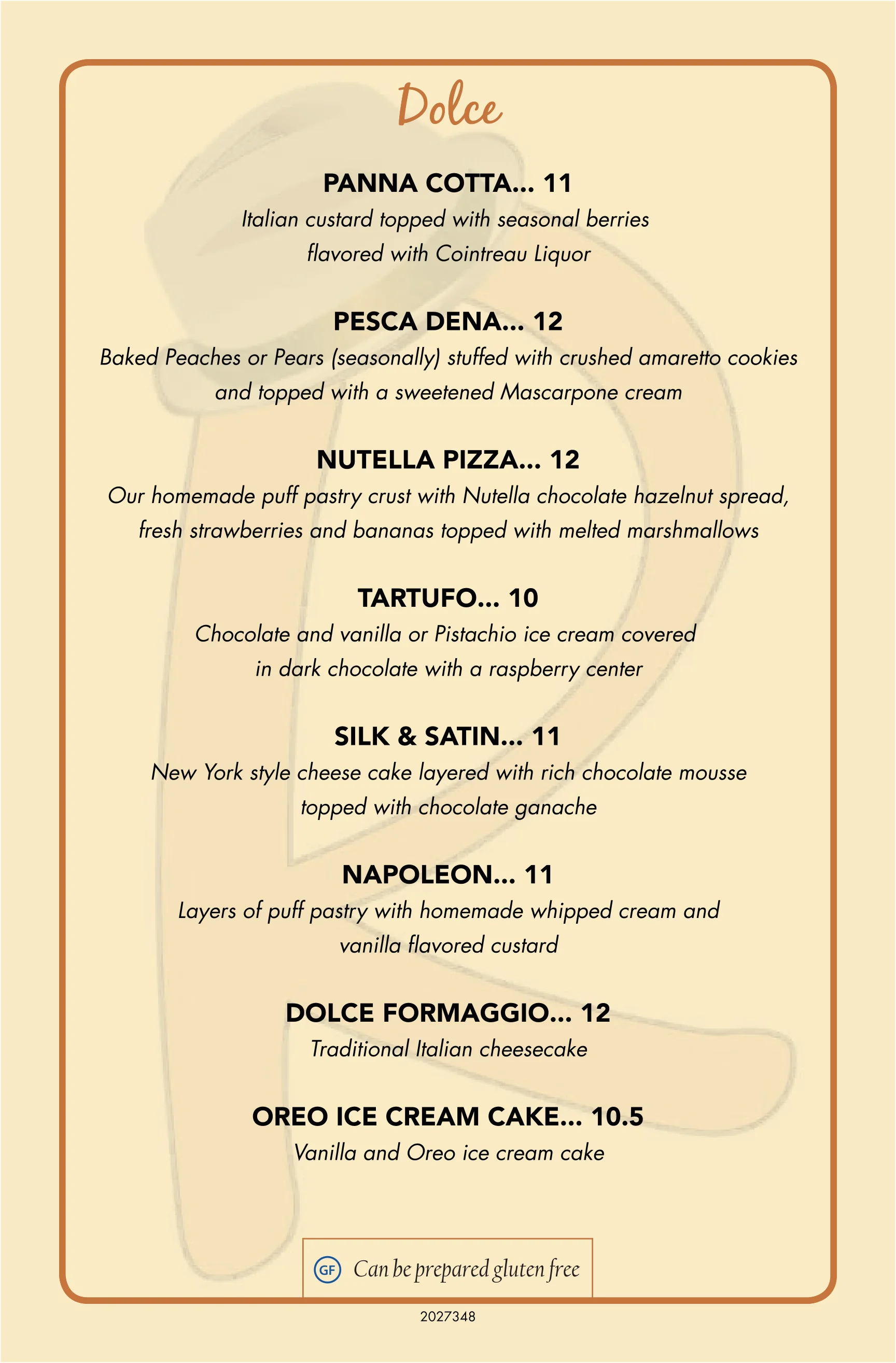 Dessert Menu — page 1