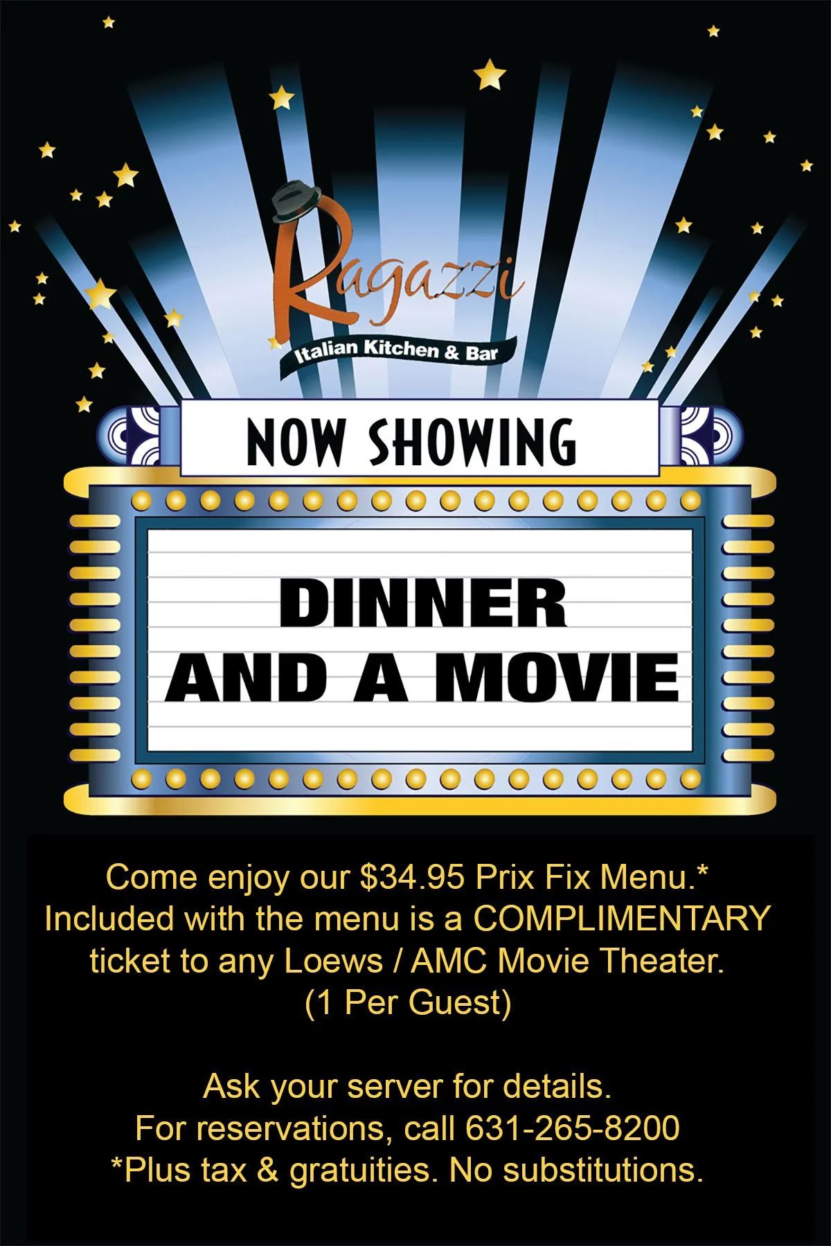 Dinner & a Movie night at Ragazzi